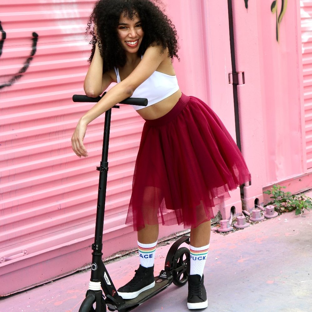 NWT Over the Knee Cherry Red tutu - last one size Medium:fits sizes 8- 14W US